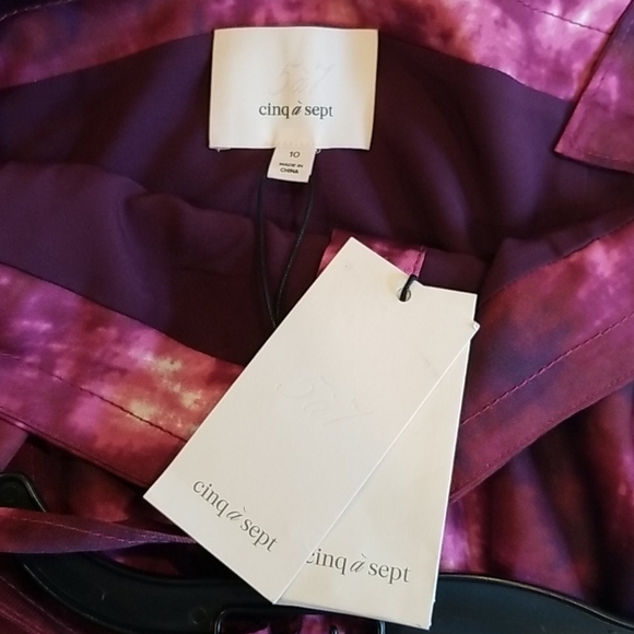 💕CINQ A SEPT💕 Tie Dye Alexa Satin Midi Dress - Picture 15 of 16